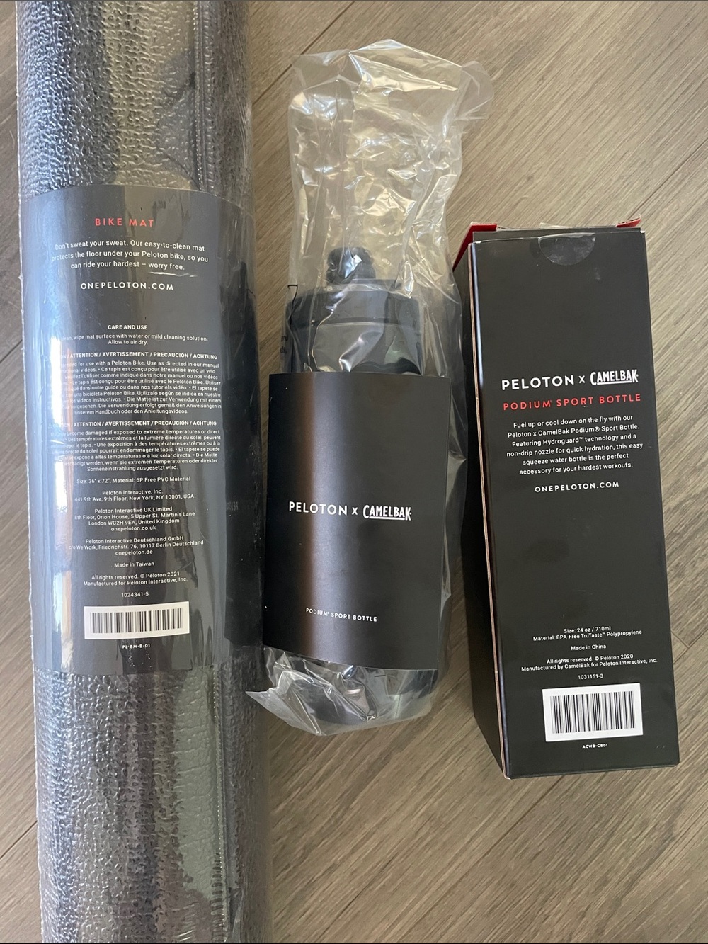 Peloton Bike Mat and NIB Podium Sport Bottle Bundle - Picture 4 of 7
